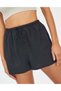 Women's Short Pocketless Black Linen Shorts