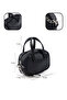 Black Shk210 Faux Leather Single Compartment Zippered Handbag and Charm Bag Accessory - 4