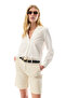 Women's Off-White V-Neck Textured Casual Blouse
