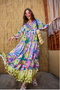 Women's Abstract Botanical Pattern Dress Pink-Purple - 2