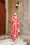 Women's Smoke Patterned Dress Red - 3