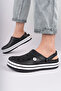 Black Unisex Tape Detailed Daily Comfortable Slippers - 7