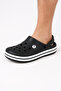 Black Unisex Tape Detailed Daily Comfortable Slippers - 8