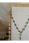 Blue Heart Stone Y Letter Necklace – Steel, Elegant Romantic Design, Gift for Lover |   Collection - 2
