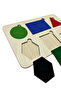 World Felt Covered Shapes Puzzle, Wooden Insert-And-Remove Puzzle, Colorful Educational Puzzle, Shape Learning - 3