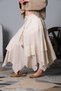 Women's Cream Asymmetric Cut Brode Bead Detailed Cotton Skirt – Bohemian Summer Model