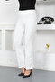 Ecru Flared Trousers with Elastic Waist - Tsd 230237 - 3