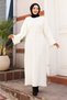 Buy Tie-Up Low Sleeve Knitwear Long Dress Tsd240708 Ecru - 3