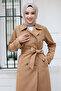 Buttoned sleeve tip epaulette detailed trench coat tsd240901 taba - 2