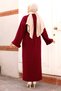 Buy Tie-Up Low Arm Knitwear Long Dress Tsd240708 Red - 5
