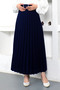 Belted Pleated Skirt Tsd230113 Navy Blue
