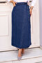 Side Tie Denim Skirt Tsd240615 Blue - 4