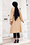 Linen Tunic with Ruffle Detail on the Front and Zipper Closure Tsd240518 Camel - 5