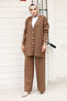 Buttoned knitwear cardigan set tsd240932 milky coffee - 3