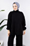Balloon sleeve knit set tsd240952 black - 2