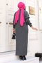 Half Zipper Knitwear Long Dress Tsd240715 Smoked - 6