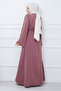 Handle Bead Embroidered Belted Hijab Ferace TSD240203 Dried Rose - 5
