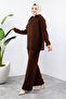 Zippered knitwear set tsd240950 bitter brown - 3