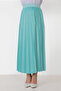 Leather Look Pleated Skirt TSD221001 Turquoise