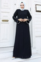 Black Hijab Ferace - TSD with Piping Detail and Zipper240612 - 3