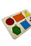 Parla Felt Covered Shapes Puzzle, Wooden Insert-And-Remove Puzzle, Colorful Educational Puzzle, Shape Learning - 5