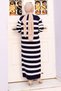 Striped Knitwear Long Dress Tsd240719 Navy Blue - 5