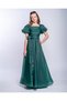 Girl/Teen New Fashion Shiny Fabric Shoulder Detail Full-Fit Evening Dress 5416