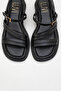 Cesar Black Genuine Leather Women's Sandals - 2
