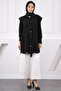 Black Tunic with Front Detail and Tie Sleeves - 2