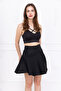Women's High Waist Culottes Skirt Shorts Black under Swimwear
