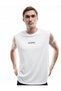 Sleeveless Crew Neck Oversize Sports Singlet with Printed Back - 2