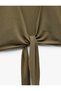 Short Sleeve Double Breasted Collar Tie Detail Oversize Kimono - 6
