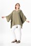 Half Sleeve Nadya V-Neck Muslin Summer Blouse Khaki Hk - 5