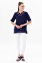 Short Sleeve Sile Cloth Rainbow Embroidery Detailed Summer Blouse Purple Purple - 5