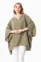 Half Sleeve Nadya V-Neck Muslin Summer Blouse Khaki Hk