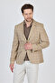 Trieste Men's Beige Plaid Checked Spring-Summer Sports Blazer Jacket - 3