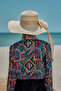 Beige Straw Hat - Linen Ribbon Detail, RŞ-106 - 3