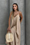 Women's Aerobin Fabric Adjustable Strap Long Dress 1099 - 3