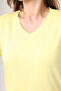 Super Quality Yellow V-Neck Women's T-Shirt Solid Color Basic Organic Cotton Knitted Combed Cotton T-Shirt - 7