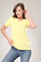 Super Quality Yellow V-Neck Women's T-Shirt Solid Color Basic Organic Cotton Knitted Combed Cotton T-Shirt - 5
