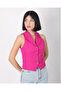 Women's Fuchsia Bow Buttoned Blazer Vest - 7