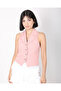Women's Pink Bow Buttoned Blazer Vest - 7