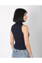 Women's Navy Blue Bow Buttoned Blazer Vest - 8
