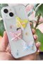 iPhone 13/14/15 Case Transparent Glittery Colorful 3D Butterfly Pattern Bow Ribbon Silicone Cover - 6