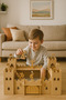 Wooden Toy Castle Play Set Unpainted (8 Soldiers)