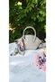 Patent Leather Women's Shoulder Bag with Scarf Detail - 3