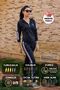 Women's Black and White Zippered Scuba Fabric Top and Bottom Sports Tracksuit Set 21kestax11