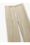 Double Waist Detailed Tie Pocket Straight Wide Leg Linen Trousers - 3