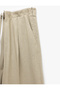 Double Waist Detailed Tie Pocket Straight Wide Leg Linen Trousers - 4