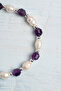 Certified Amethyst and Pearl Natural Stone Bracelet - 5